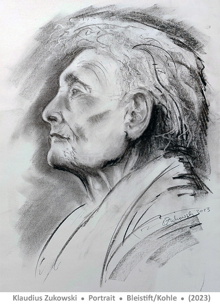 Portrait (Bleistift/Kohle) von Klaudius Zukowski - Lust auf Kunst - Malen lernen - Bad Driburg - Dringenberg