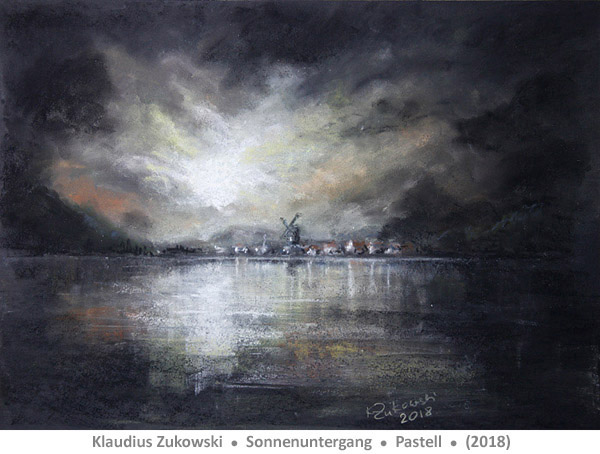Sonnenuntergang (Pastell Pastellkreide) von Klaudius Zukowski - Lust auf Kunst - Zeichnen lernen - Bad Driburg - Dringenberg