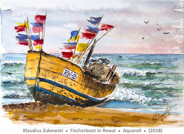Fischerboot (Aquarell) von Klaudius Zukowski - Lust auf Kunst - Malen lernen - Bad Driburg - Dringenberg