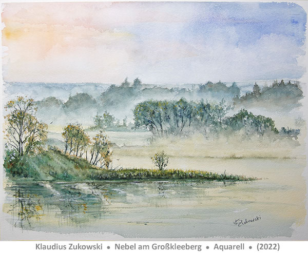 Sonnenaufgang in Klebark - Aquarell auf Papier - Malen lernen - Lust auf Kunst - Klaudius Zukowski - Bad Driburg - Dringenberg